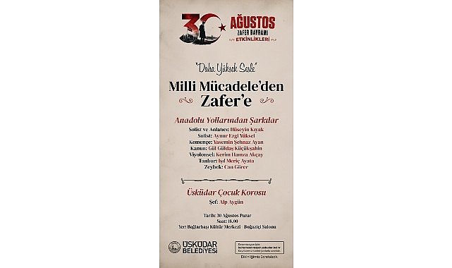 Üsküdar’da 30 Ağustos Zafer Bayramı Coşkuyla Kutlanacak